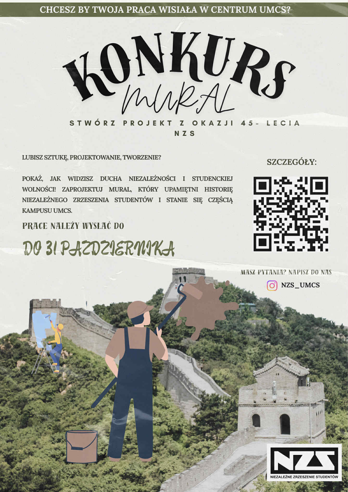 Konkurs na mural z okazji 45-lecia NZS – aktualizacja informacji